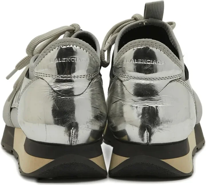 Metallic Leather Sneakers - Image 3