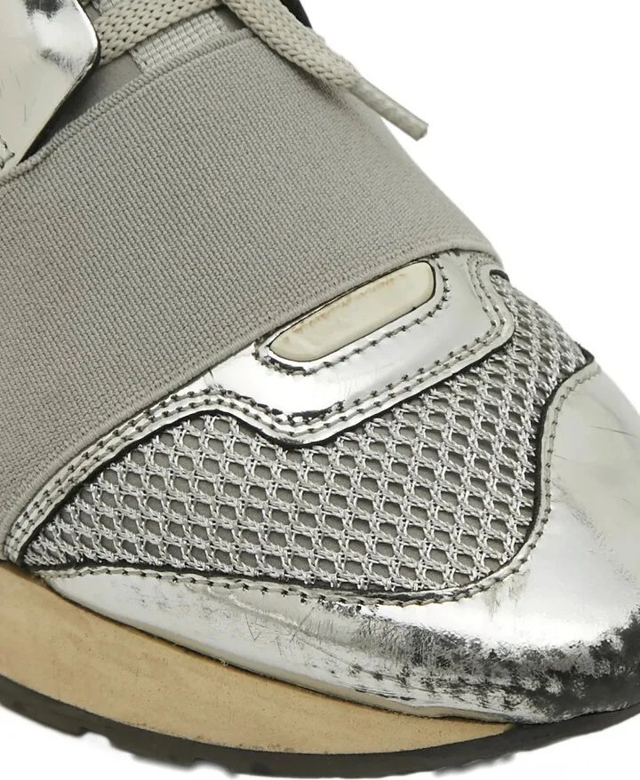 Metallic Leather Sneakers - Image 5