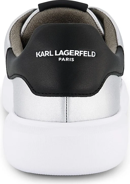 Metallic Leather Sneakers with Embroidered Karl Profile - Image 5