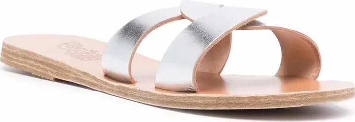 Metallic Leather-Strap Sandals - Image 2