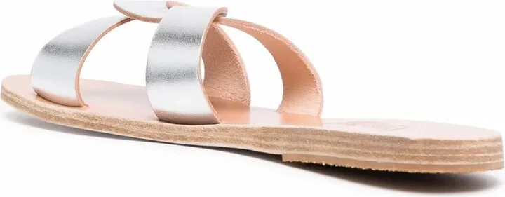 Metallic Leather-Strap Sandals - Image 3
