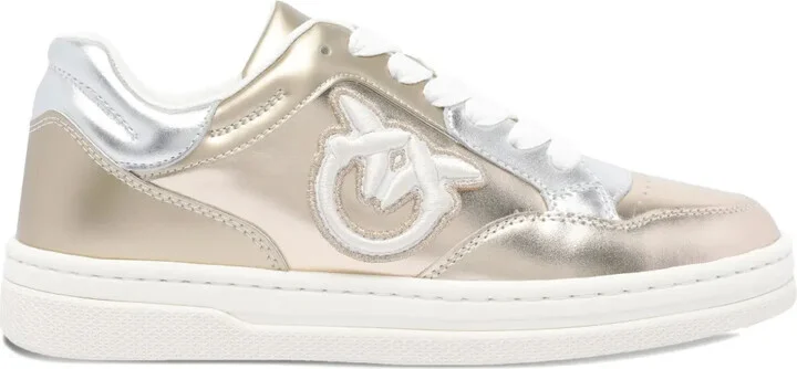 Metallic Logo-Detail Sneakers