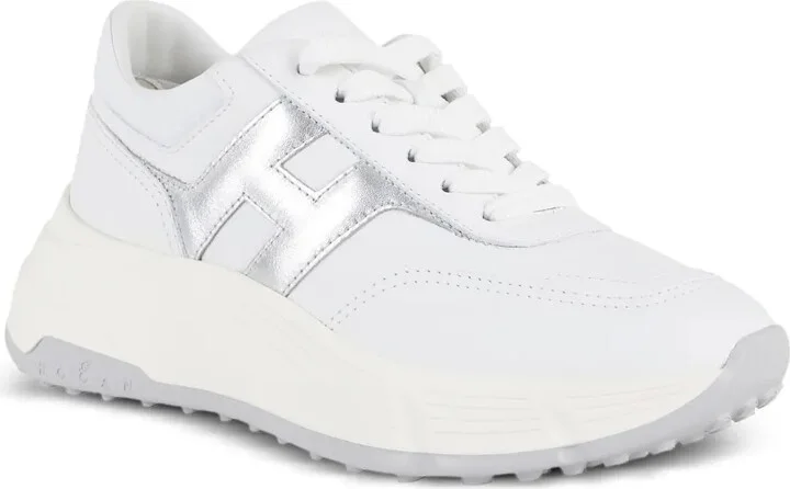 Metallic-Logo Leather Sneakers - Image 2