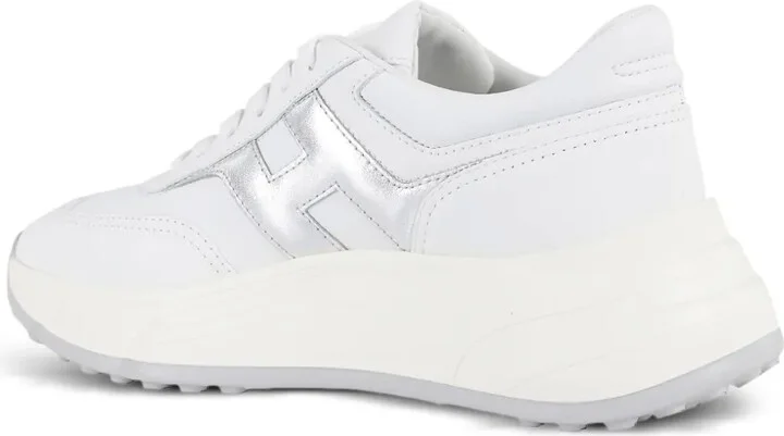 Metallic-Logo Leather Sneakers - Image 3