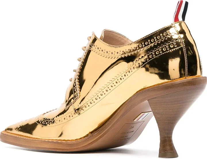 Metallic Longwing Brogues With Sculpted Heel - Image 3