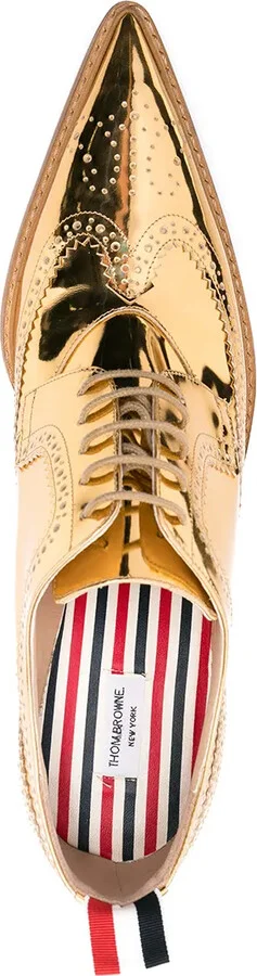 Metallic Longwing Brogues With Sculpted Heel - Image 4