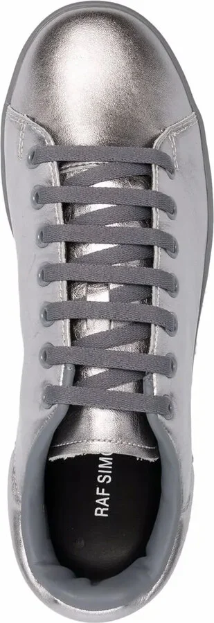Metallic Low-Top Leather Sneakers - Image 4