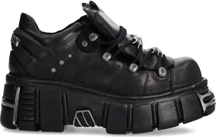 Metallic M-120N-S26 lace-up platform sneakers