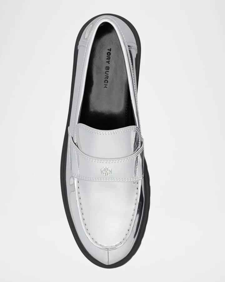 Metallic Medallion Classic Lug-Sole Loafers - Image 3