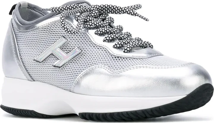 Metallic Mesh Panel Sneakers - Image 2