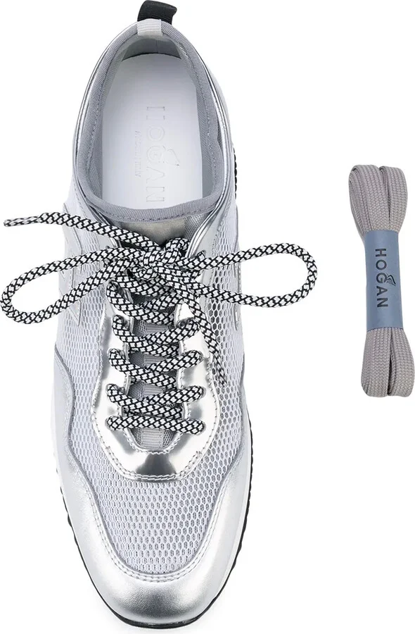 Metallic Mesh Panel Sneakers - Image 4