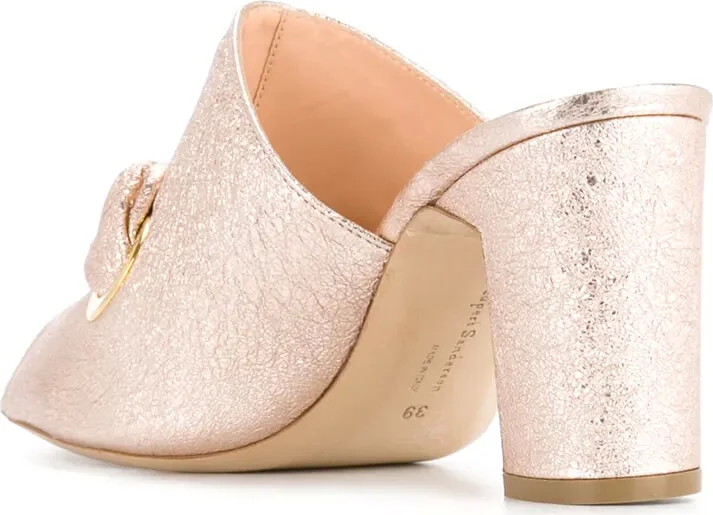 Metallic Mid-Heel Sandals - Image 3