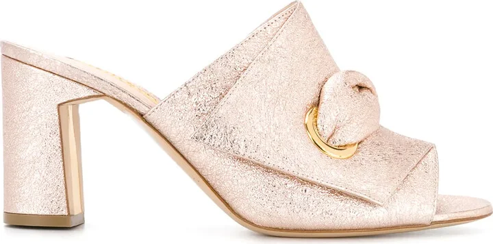 Metallic Mid-Heel Sandals