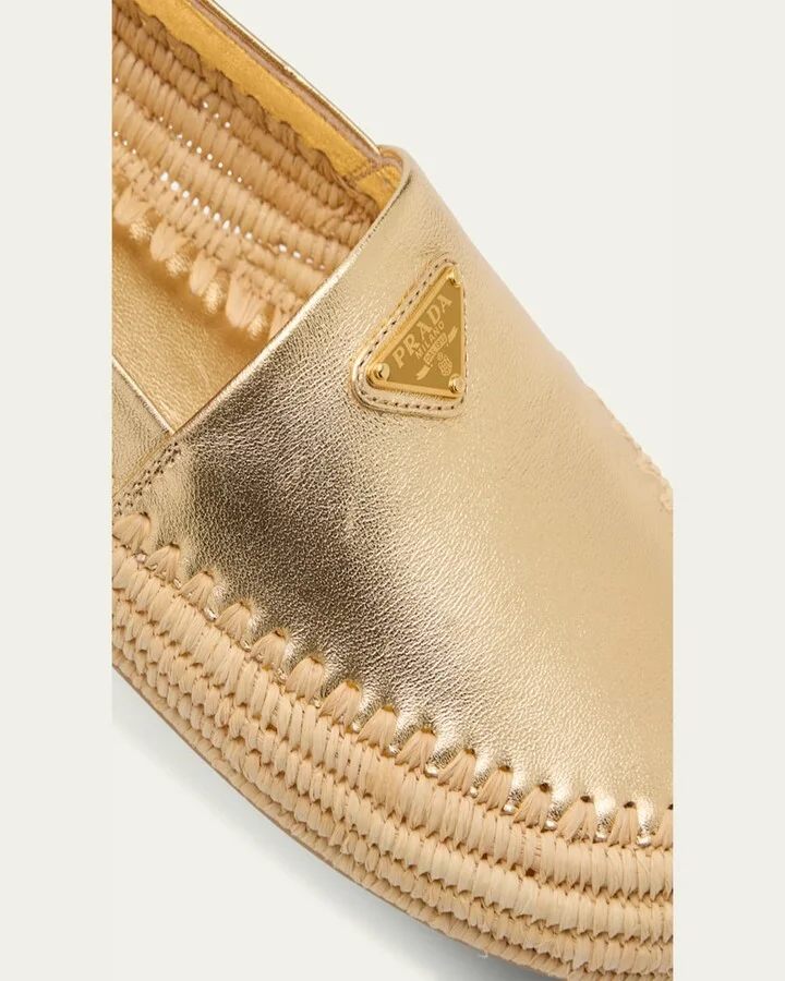 Metallic Nappa Leather Espadrilles - Image 2