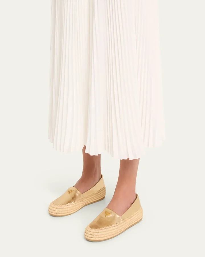 Metallic Nappa Leather Espadrilles - Image 4