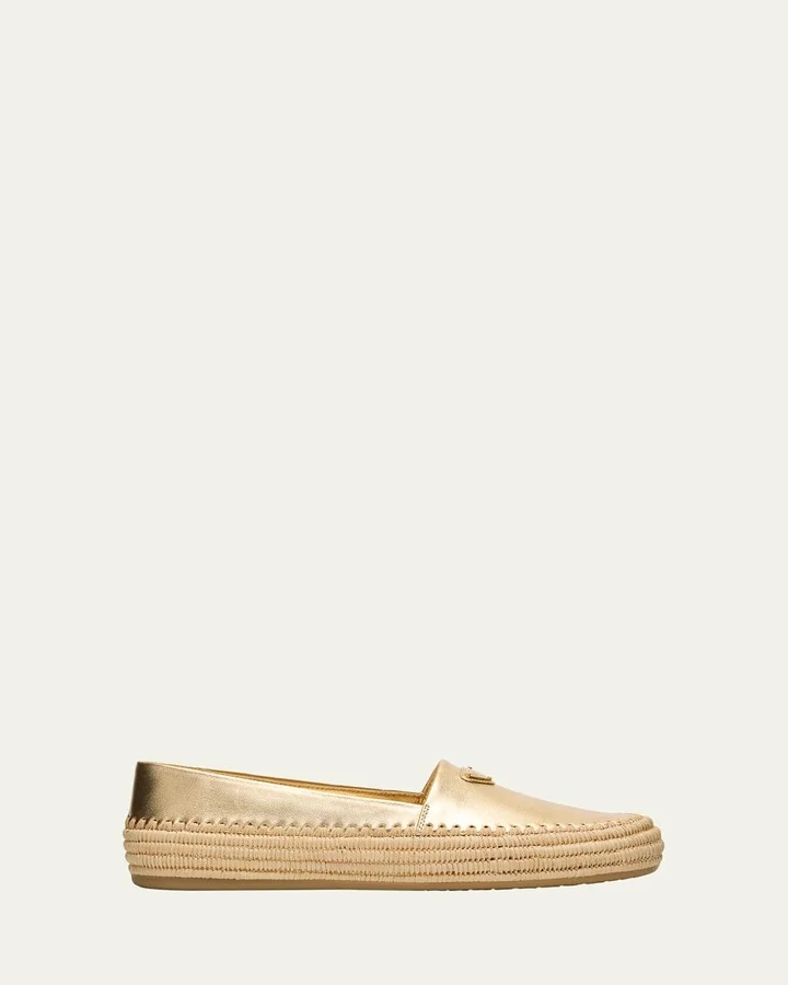 Metallic Nappa Leather Espadrilles