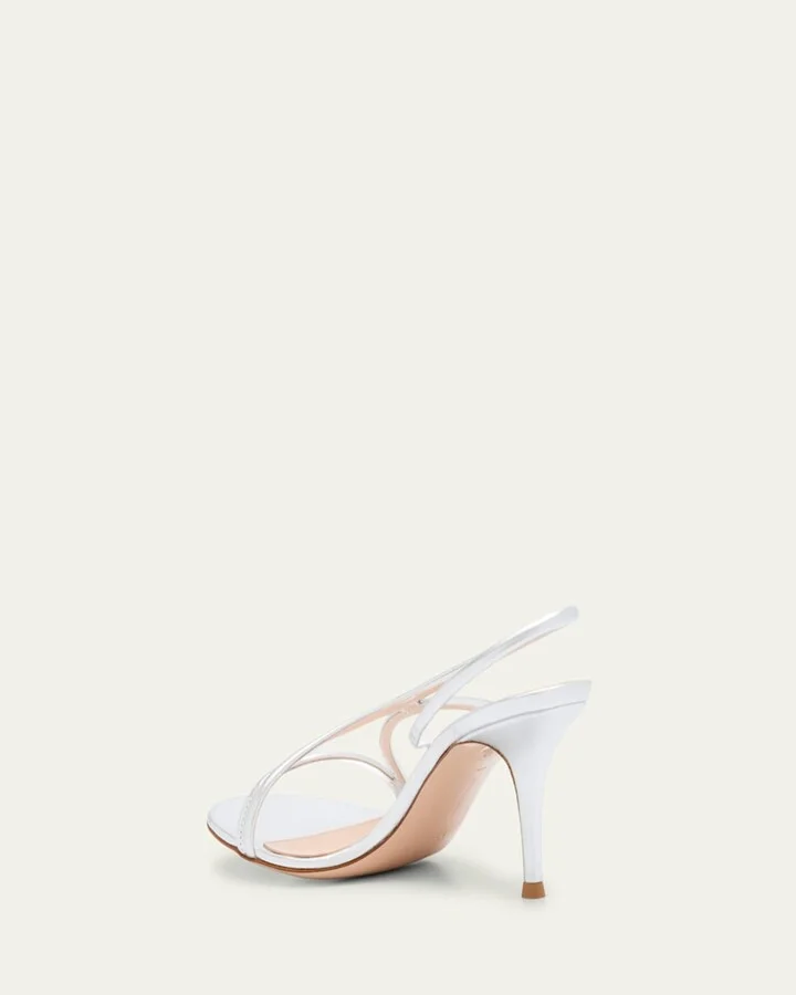 Metallic Nappa Strappy Slingback Sandals - Image 4