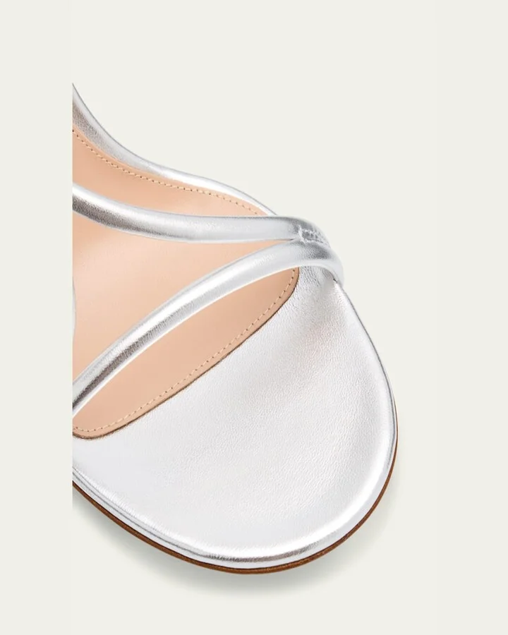 Metallic Nappa Strappy Slingback Sandals - Image 5