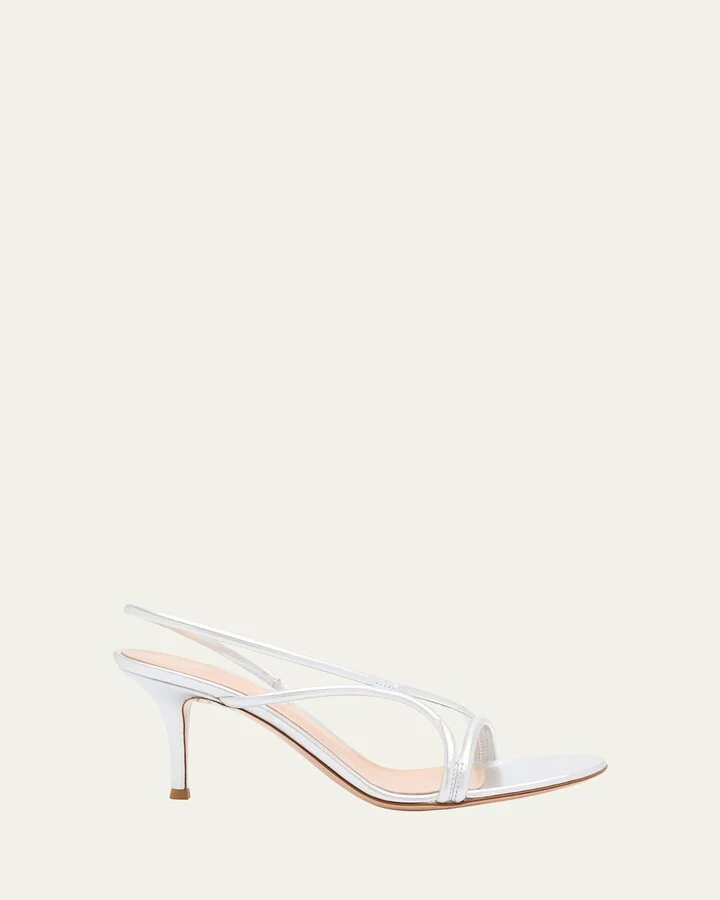 Metallic Nappa Strappy Slingback Sandals