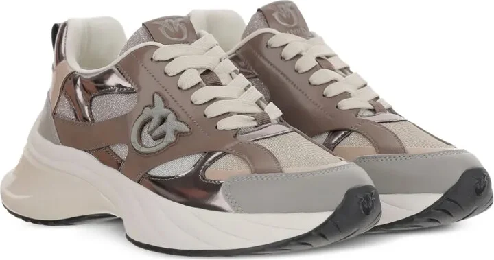 Metallic-Panel Lace-Up Sneakers - Image 2