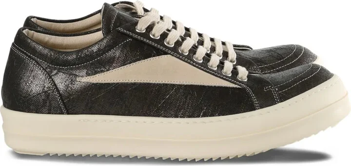Metallic-Panel Lace-Up Sneakers