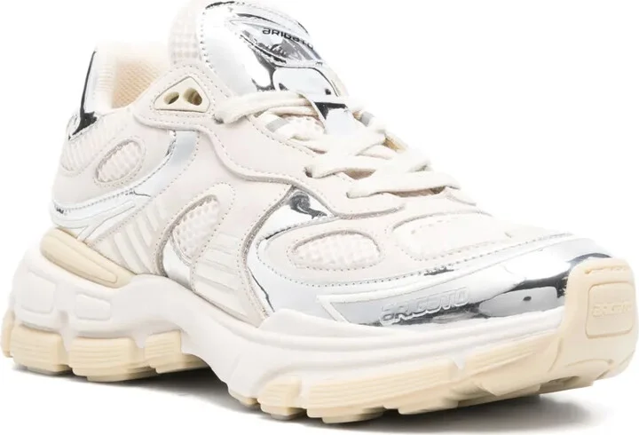 Metallic-Panel Leather Sneakers - Image 2