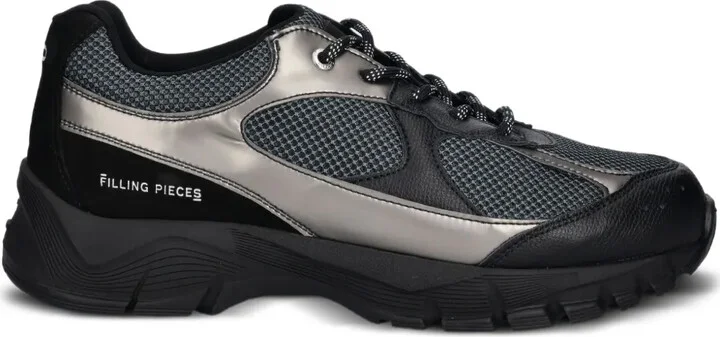 Metallic-Panel Mesh Sneakers