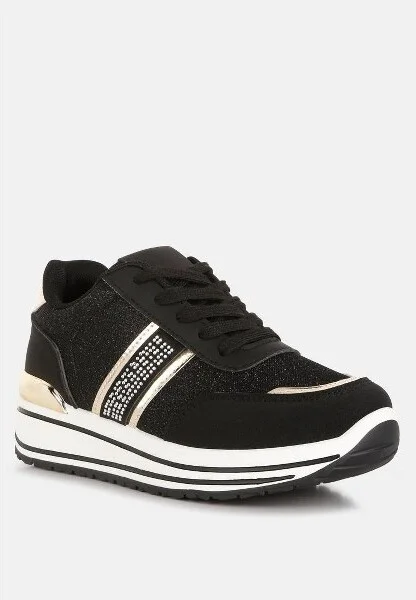 Metallic Panel Platform Sneakers Women - Image 2
