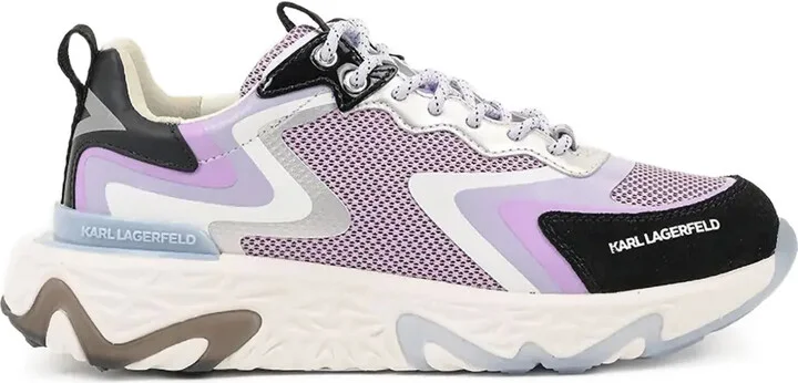 Metallic-Panelled Mesh Sneakers