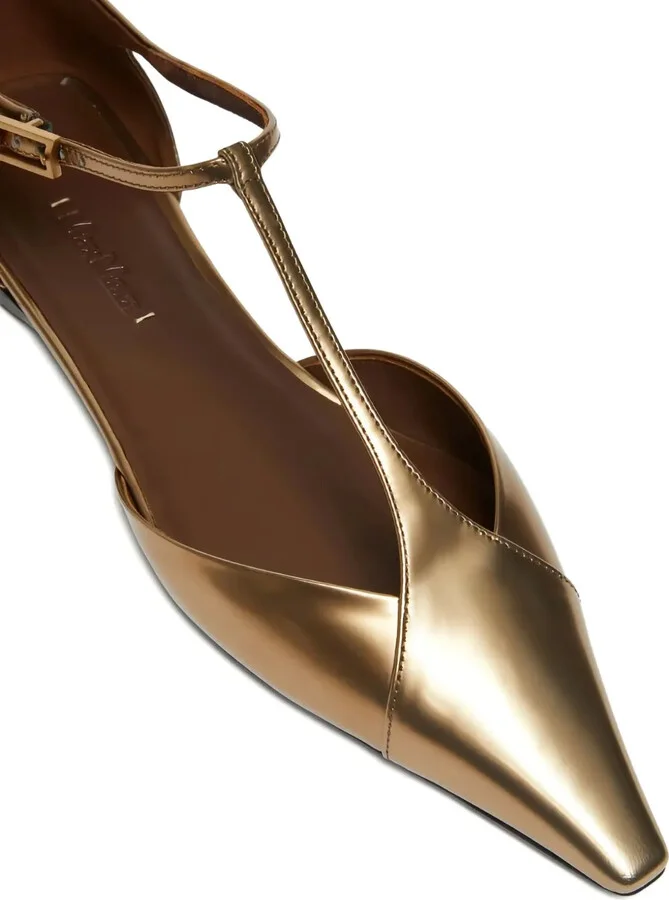 Metallic Pointed-Toe Ballet Flats - Image 4
