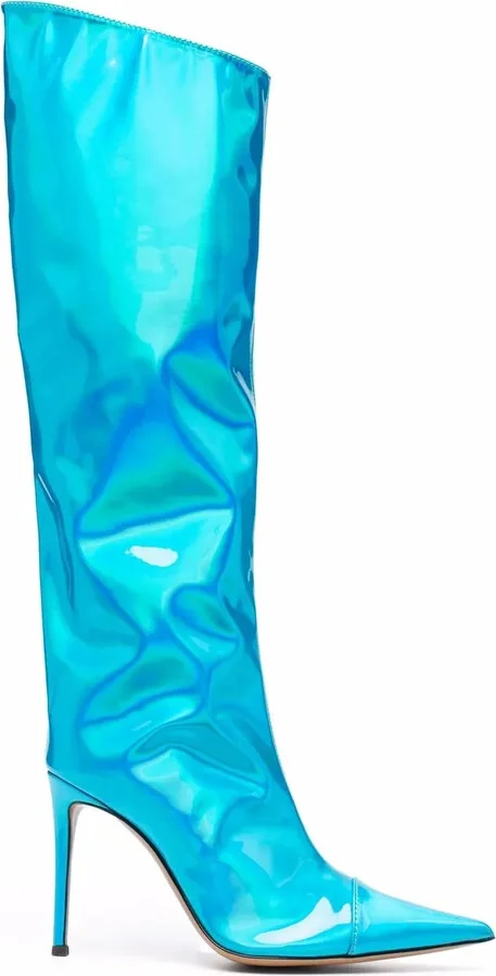 Metallic Pointed-Toe Boots