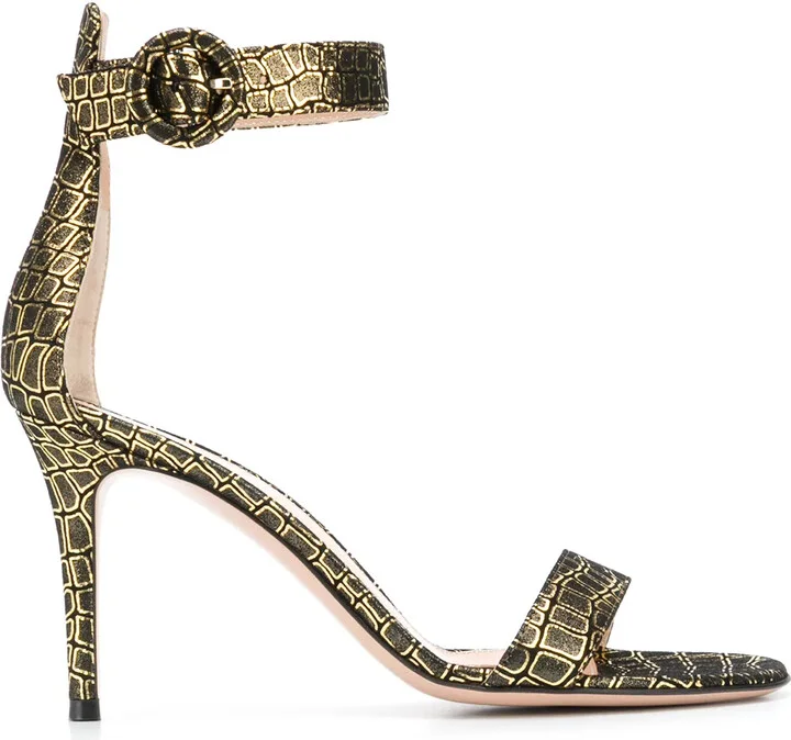 Metallic Print Sandals