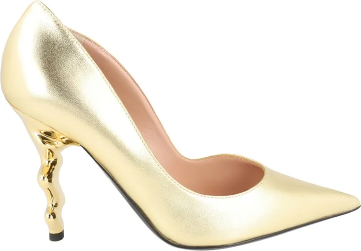 Metallic Sculpted-Heel Pumps