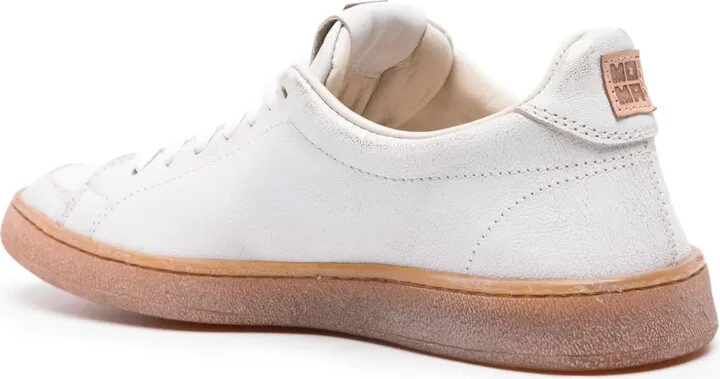 Metallic-Sheen Leather Sneakers - Image 3