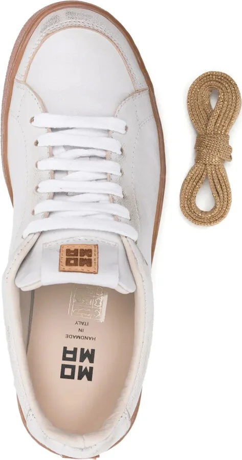 Metallic-Sheen Leather Sneakers - Image 4