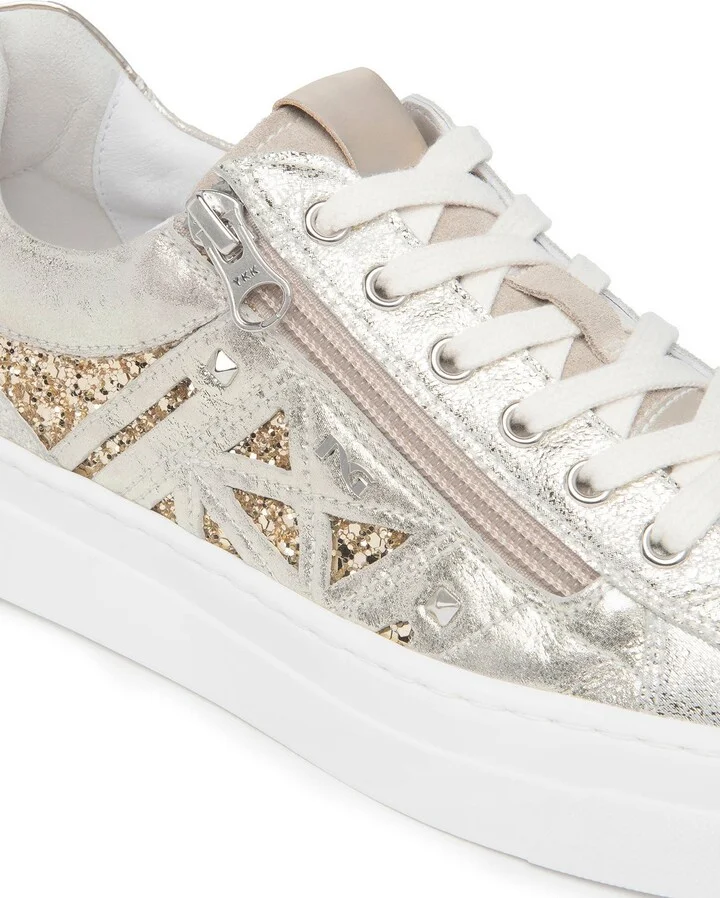 Metallic Side Zip Platform Sneaker - Image 5