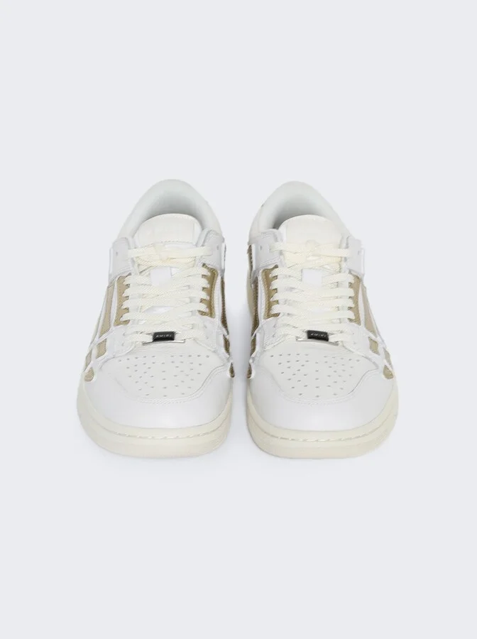 Metallic Skel Top Low Sneaker White Gold