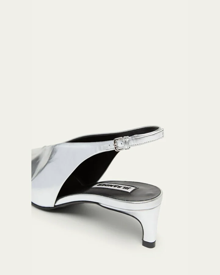 Metallic Slingback Ballerina Pumps - Image 2