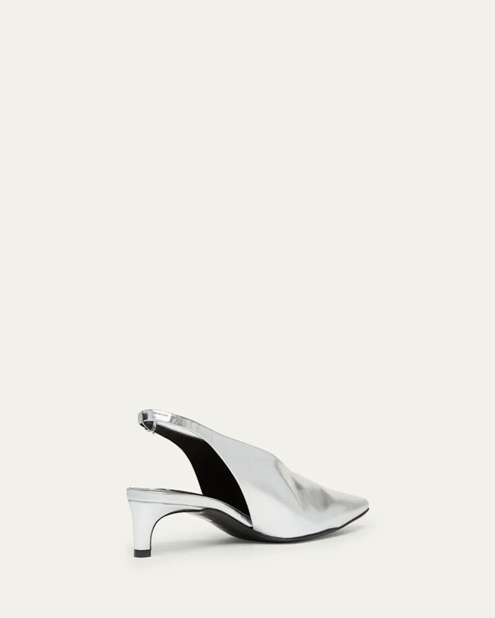 Metallic Slingback Ballerina Pumps - Image 3