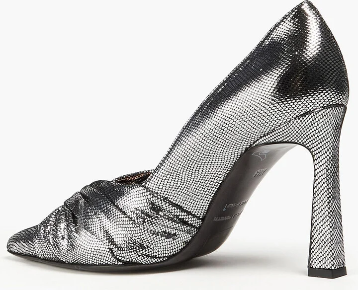 Metallic snake-effect leather pumps - Image 3