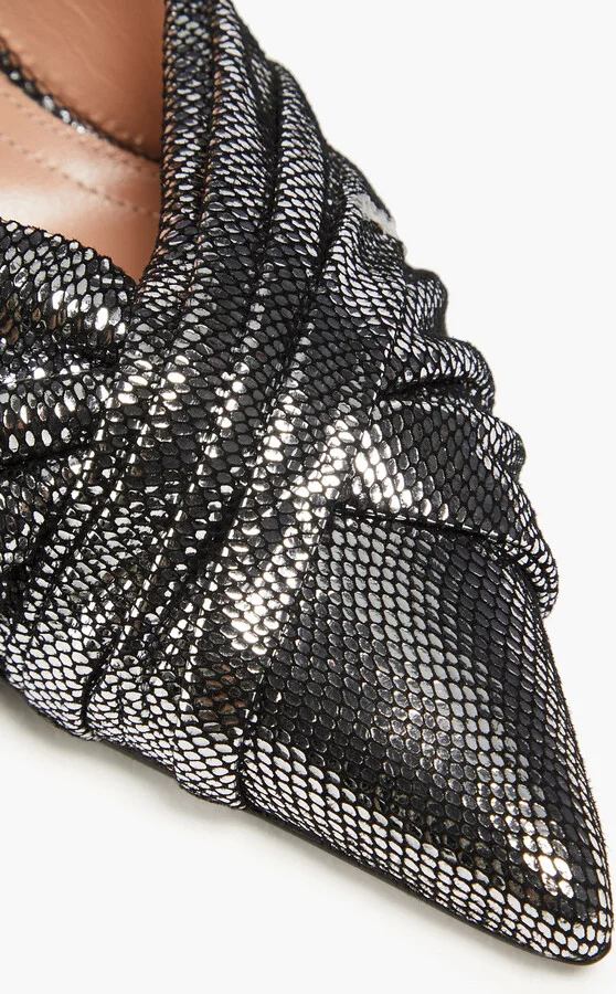 Metallic snake-effect leather pumps - Image 4
