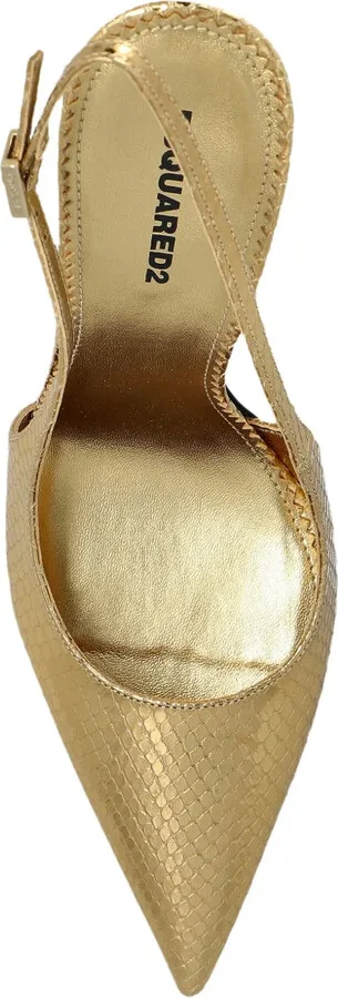 Metallic Snakeskin Slingback Pumps - Image 4