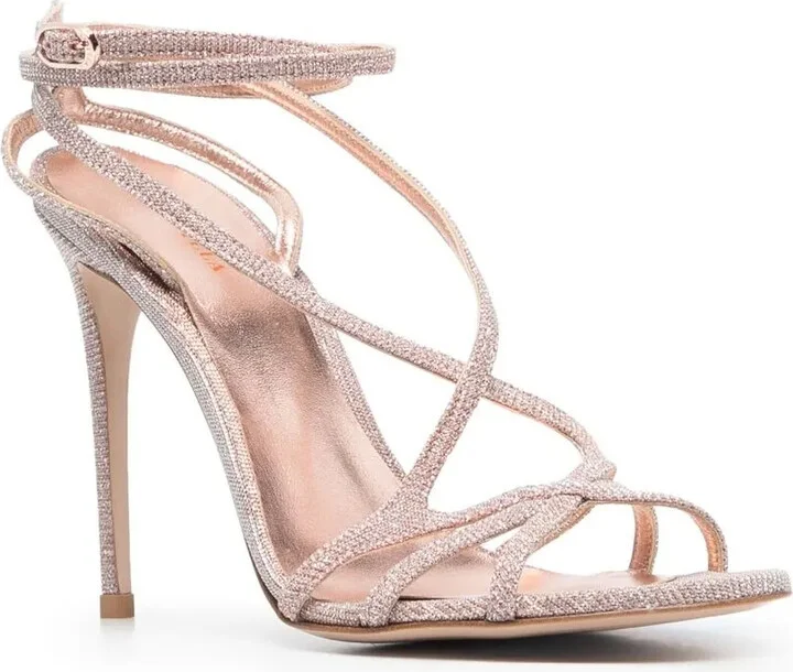 Metallic Strap-Wrap Sandals - Image 2