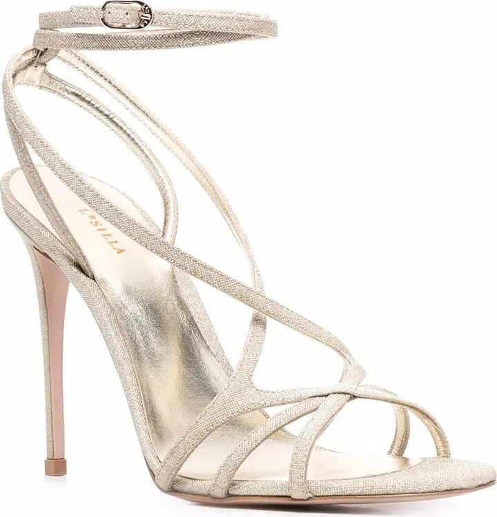 Metallic Strap-Wrap Sandals - Image 2