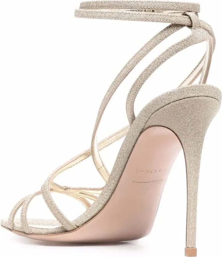Metallic Strap-Wrap Sandals - Image 3