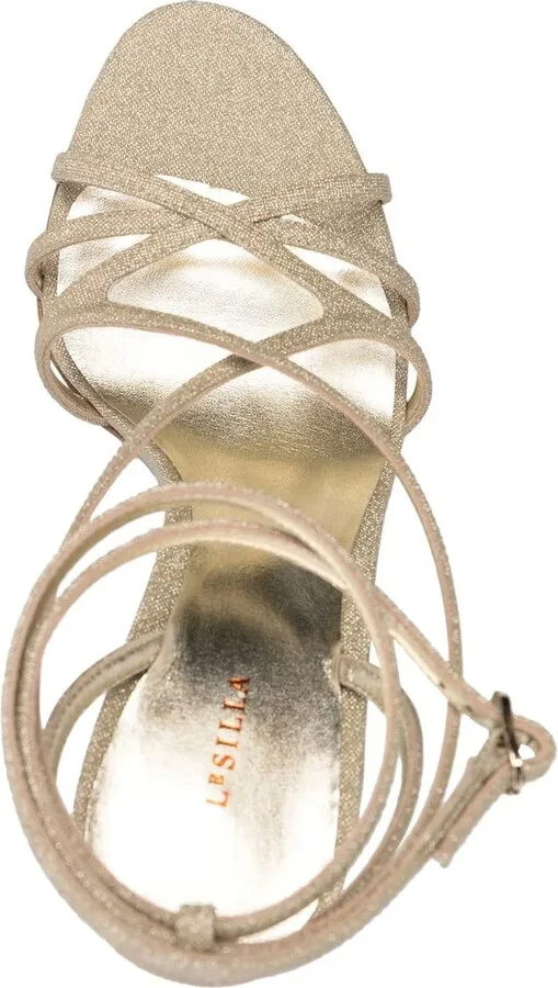 Metallic Strap-Wrap Sandals - Image 4