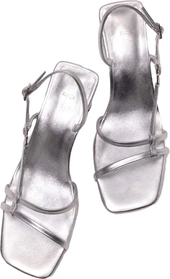 Metallic strappy heeled sandals - Image 2