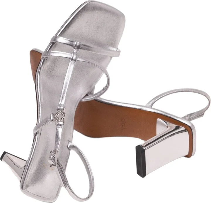 Metallic strappy heeled sandals - Image 4