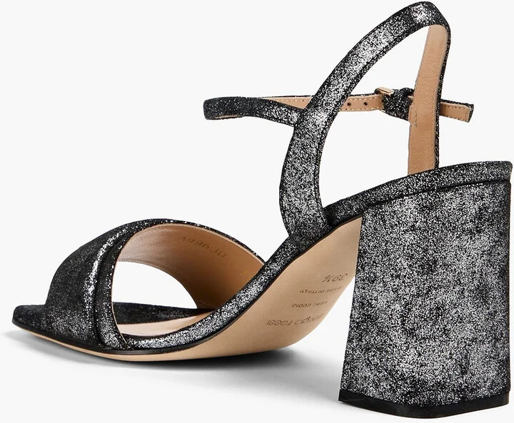 Metallic suede sandals - Image 3