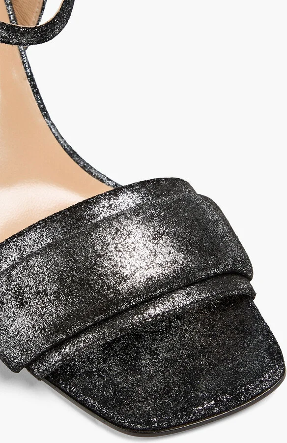 Metallic suede sandals - Image 4